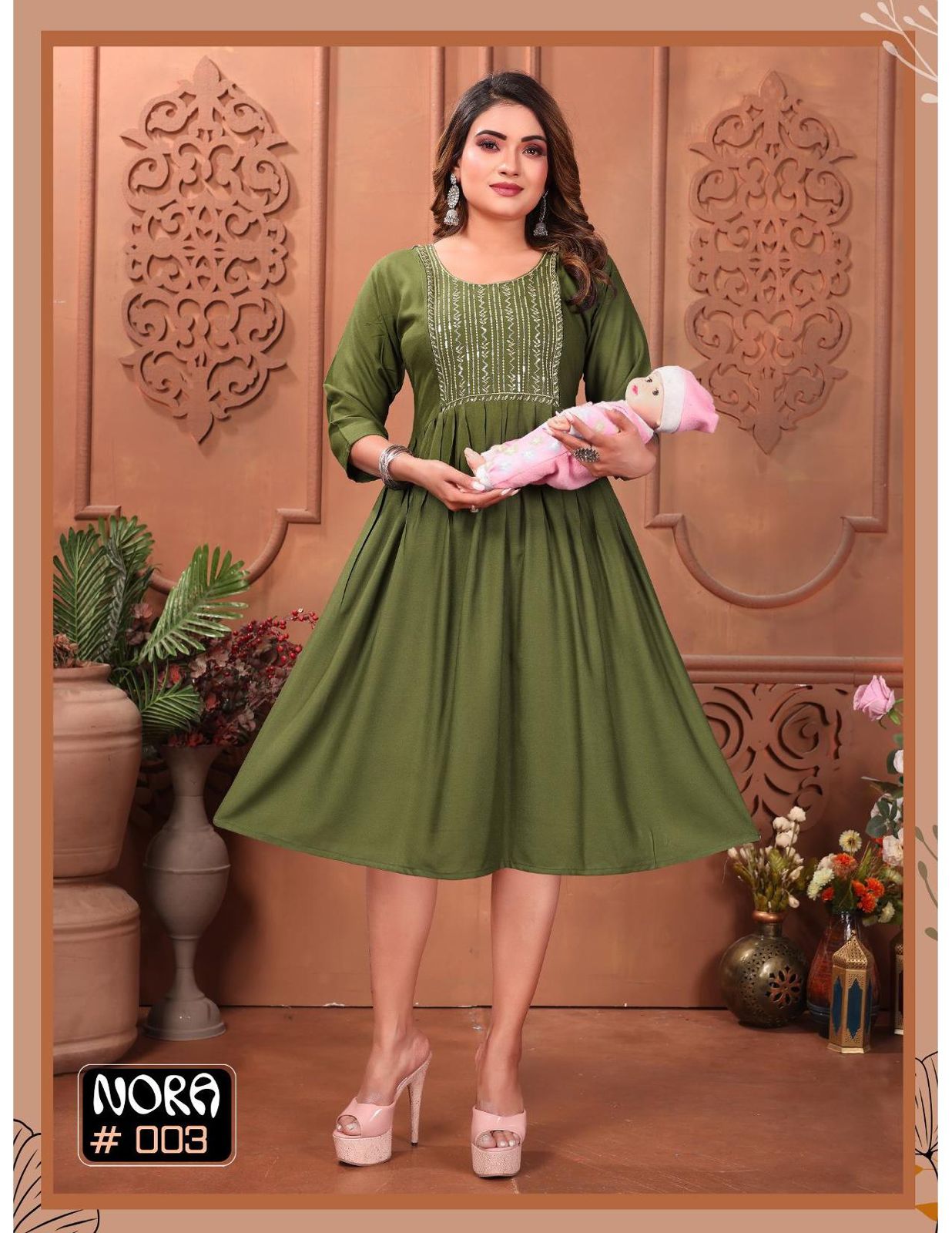 Nora Vol 1 By Fashion Talk Rayon Printed Feeding Kurtis Wholesale Shop In Surat 
